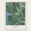 Klamath, California map print, the full design