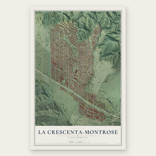 La Crescenta-Montrose, California map print, the full design