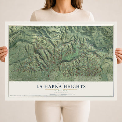 Map of La Habra Heights, California, 18 x 24 inch unframed archival matte print