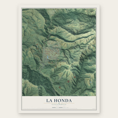La Honda, California map print, the full design