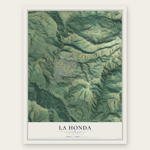 La Honda, California map print, the full design