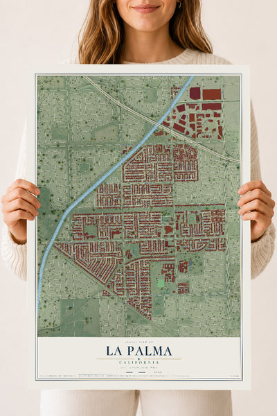 Map of La Palma, California, 18 x 24 inch unframed archival matte print