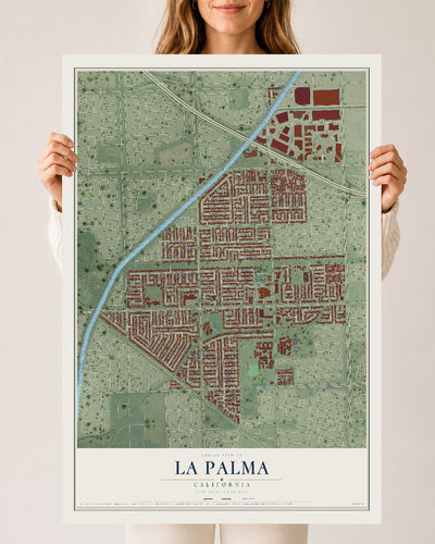 Map of La Palma, California, 24 x 36 inch unframed archival matte print