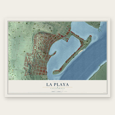 La Playa, California map print, the full design