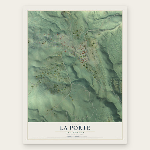 La Porte, California map print, the full design