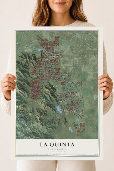 Map of La Quinta, California, 18 x 24 inch unframed archival matte print