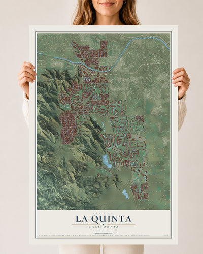 Map of La Quinta, California, 24 x 36 inch unframed archival matte print