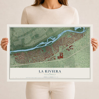 Map of La Riviera, California, 12 x 18 inch unframed archival matte print