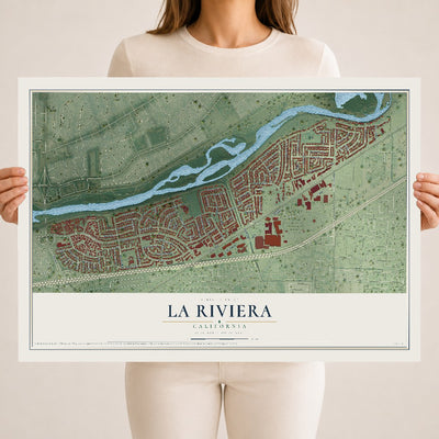 Map of La Riviera, California, 18 x 24 inch unframed archival matte print