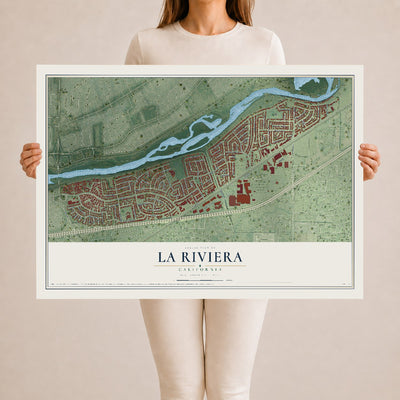 Map of La Riviera, California, 24 x 36 inch unframed archival matte print