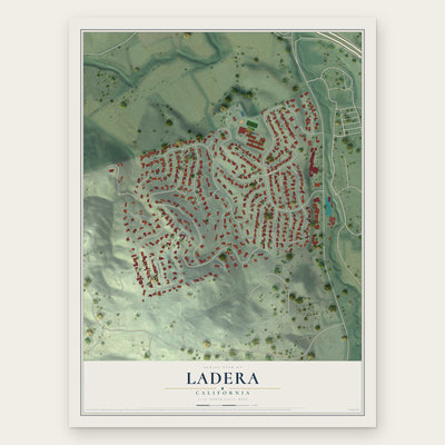 Ladera, California map print, the full design