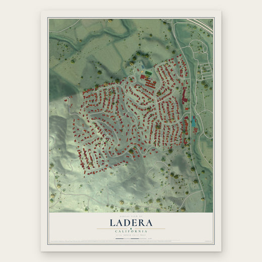 Ladera, California map print, the full design