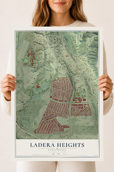 Map of Ladera Heights, California, 18 x 24 inch unframed archival matte print