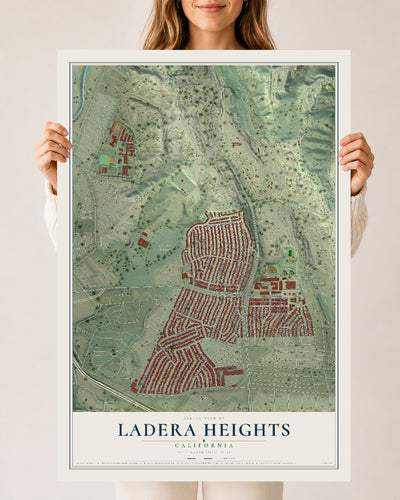 Map of Ladera Heights, California, 24 x 36 inch unframed archival matte print