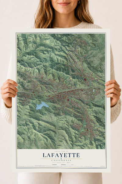 Map of Lafayette, California, 18 x 24 inch unframed archival matte print
