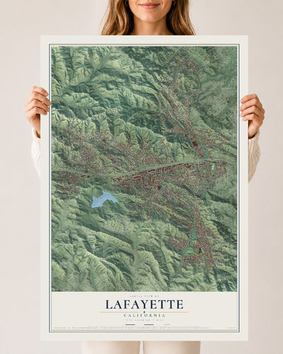 Map of Lafayette, California, 24 x 36 inch unframed archival matte print