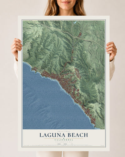 Map of Laguna Beach, California, 24 x 36 inch unframed archival matte print