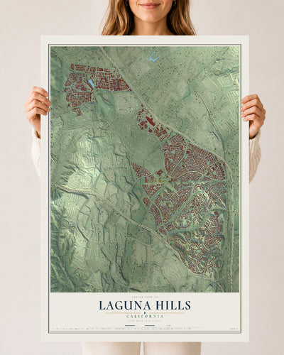 Map of Laguna Hills, California, 24 x 36 inch unframed archival matte print