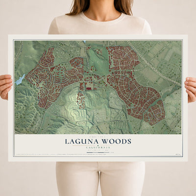 Map of Laguna Woods, California, 18 x 24 inch unframed archival matte print
