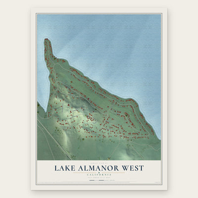 Lake Almanor West, California map print, the full design