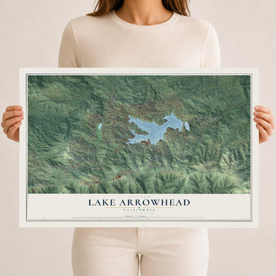 Map of Lake Arrowhead, California, 12 x 18 inch unframed archival matte print