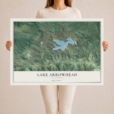 Map of Lake Arrowhead, California, 24 x 36 inch unframed archival matte print
