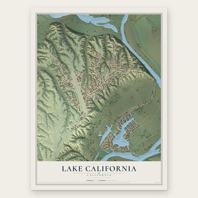 Lake California, California map print, the full design