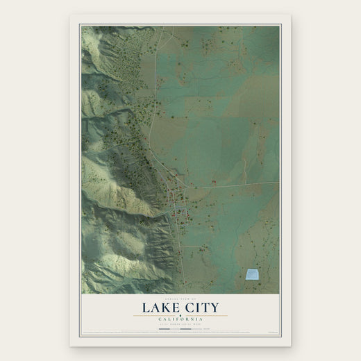 Lake City, California map print, the full design