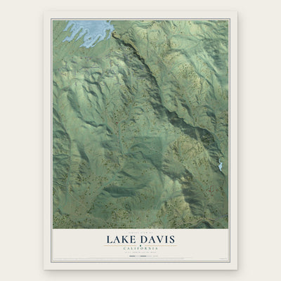 Lake Davis, California map print, the full design