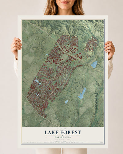Map of Lake Forest, California, 24 x 36 inch unframed archival matte print