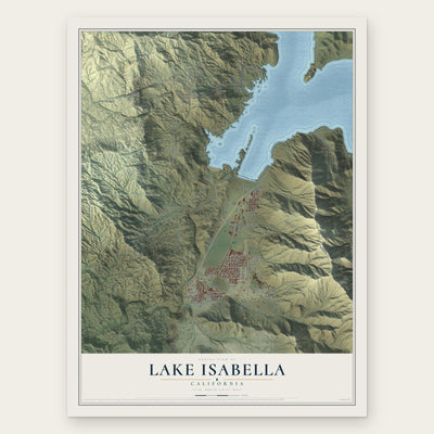 Lake Isabella, California map print, the full design