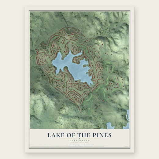 Lake of the Pines, California map print, the full design