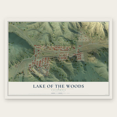 Lake of the Woods, California map print, the full design