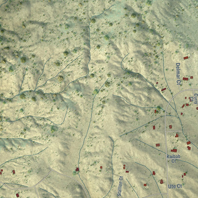Close-up of the map of Lake Riverside, California print showing street and building detail