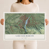 Map of Lake San Marcos, California, 12 x 18 inch unframed archival matte print