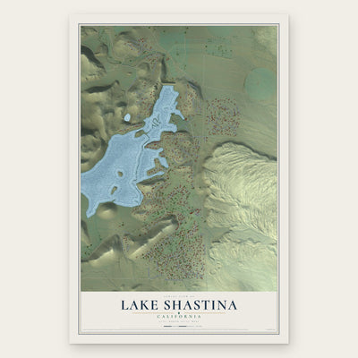 Lake Shastina, California map print, the full design