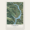 Lakehead, California map print, the full design