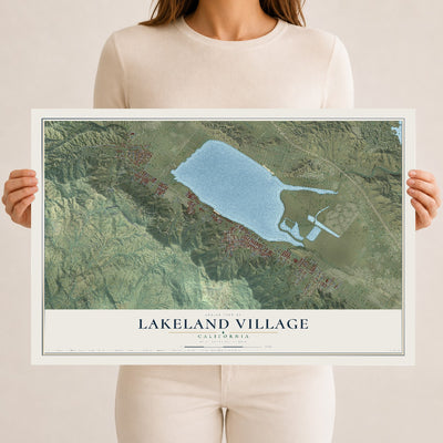 Map of Lakeland Village, California, 12 x 18 inch unframed archival matte print