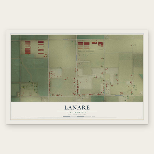 Lanare, California map print, the full design