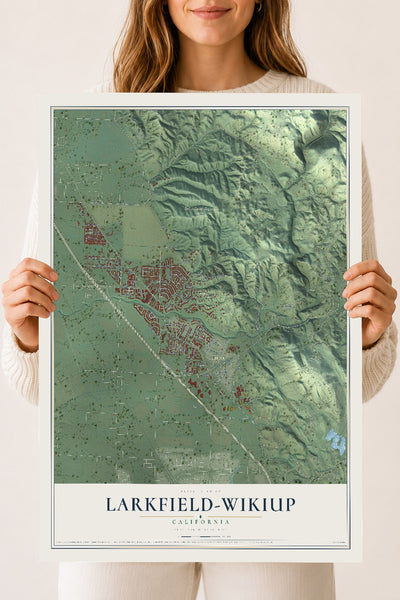 Map of Larkfield-Wikiup, California, 18 x 24 inch unframed archival matte print