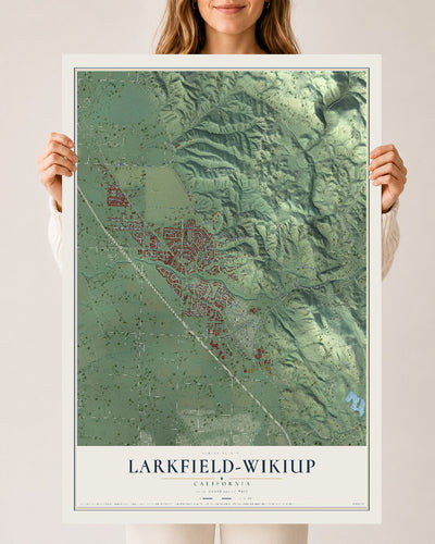 Map of Larkfield-Wikiup, California, 24 x 36 inch unframed archival matte print