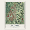 Las Flores, California map print, the full design