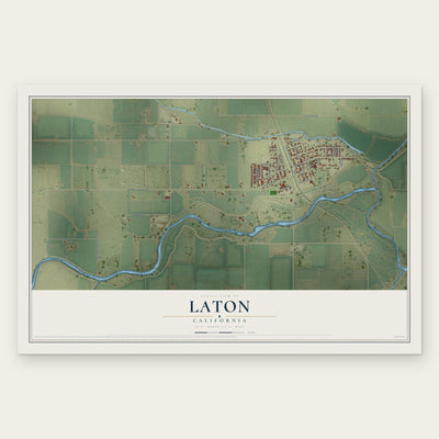 Laton, California map print, the full design