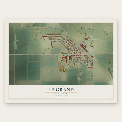 Le Grand, California map print, the full design