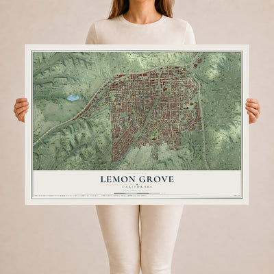 Map of Lemon Grove, California, 24 x 36 inch unframed archival matte print
