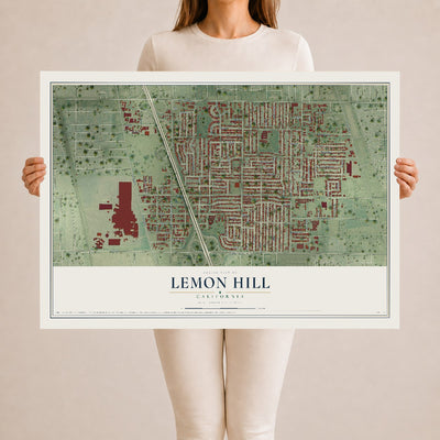 Map of Lemon Hill, California, 24 x 36 inch unframed archival matte print