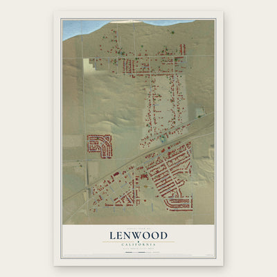 Lenwood, California map print, the full design