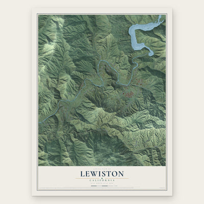 Lewiston, California map print, the full design