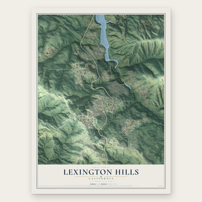 Lexington Hills, California map print, the full design