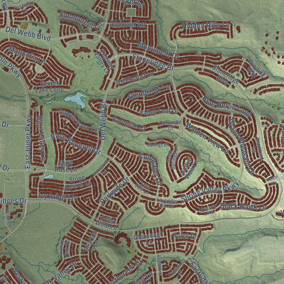 Close-up of the map of Lincoln, California print showing street and building detail